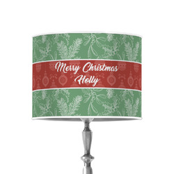 Christmas Holly 8" Drum Lamp Shade - Poly-film (Personalized)