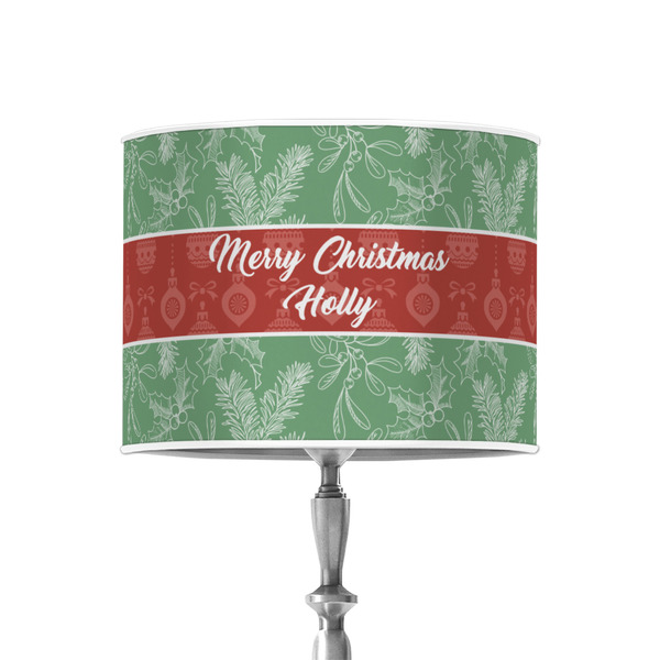 Custom Christmas Holly 8" Drum Lamp Shade - Poly-film (Personalized)