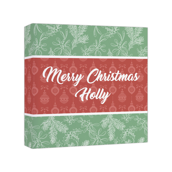Custom Christmas Holly Canvas Print - 8x8 (Personalized)