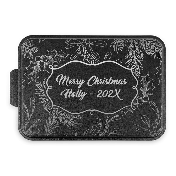 Christmas Holly Aluminum Baking Pan - Black Lid - FRONT