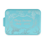 Christmas Holly Aluminum Baking Pan with Teal Lid (Personalized)