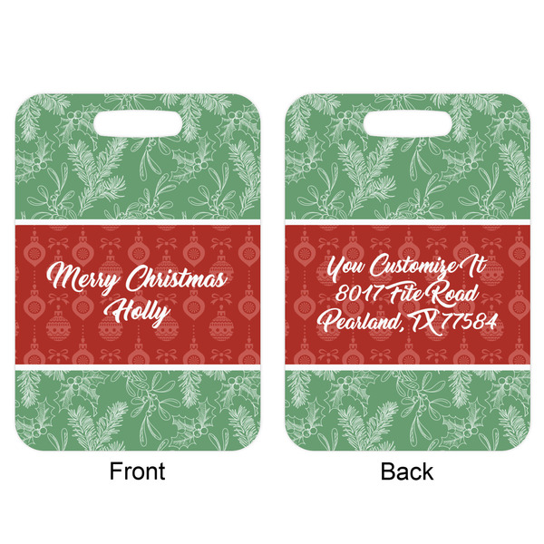 Christmas Holly Aluminum Luggage Tag (Front + Back)