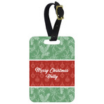 Christmas Holly Metal Luggage Tag w/ Name or Text