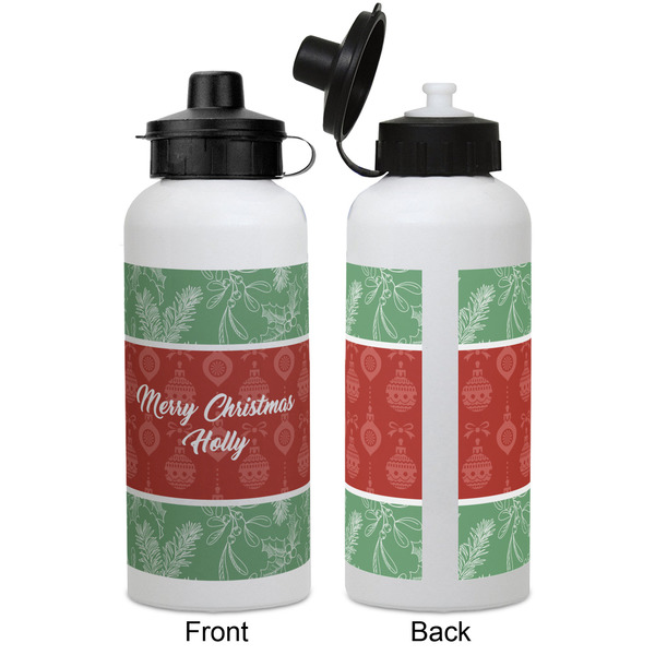 Christmas Holly Aluminum Water Bottle - White APPROVAL