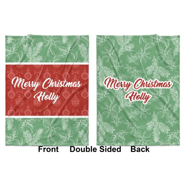 Christmas Holly Baby Blanket (Double Sided - Printed Front and Back)
