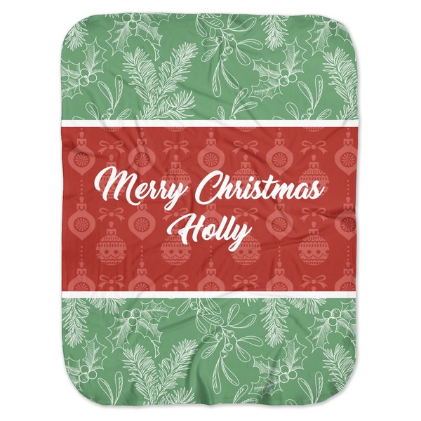 Custom Christmas Holly Baby Swaddling Blanket (Personalized)