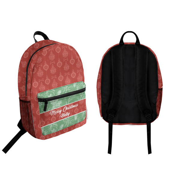 Christmas Holly Backpack front and back - Apvl