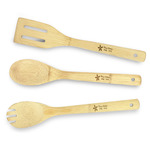 Christmas Holly Bamboo Cooking Utensil Set - Single Sided (Personalized)