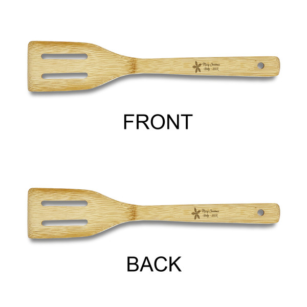 Christmas Holly Bamboo Slotted Spatulas - Double Sided - APPROVAL