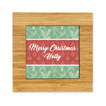 Christmas Holly Bamboo Trivet with Ceramic Tile Insert (Personalized)