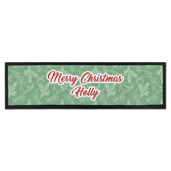 Custom Christmas Holly Bar Mat - Large (Personalized)