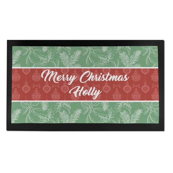 Custom Christmas Holly Bar Mat - Small (Personalized)