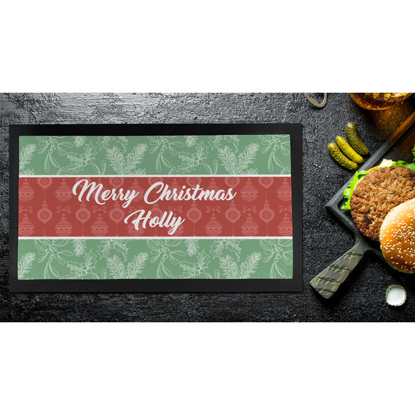 Christmas Holly Bar Mat - Small - LIFESTYLE