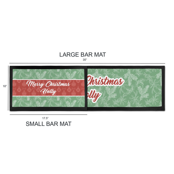 Christmas Holly Bar Mats - Sizing Chart