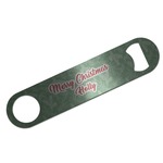 Christmas Holly Bar Bottle Opener - Silver w/ Name or Text