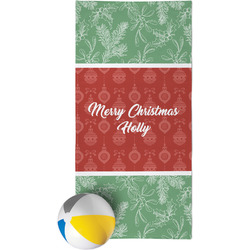 Christmas Holly Beach Towel (Personalized)