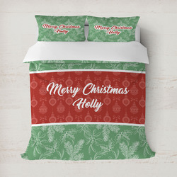 Christmas Holly Duvet Cover Set - Full / Queen (Personalized)