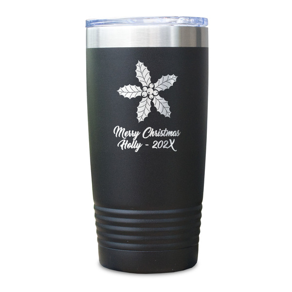 Christmas Holly Black Polar Camel Tumbler - 20oz - Single Sided - Approval
