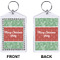Christmas Holly Bling Keychain (Front + Back)