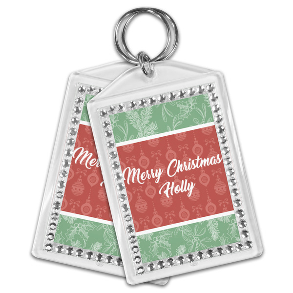 Christmas Holly Bling Keychain - MAIN
