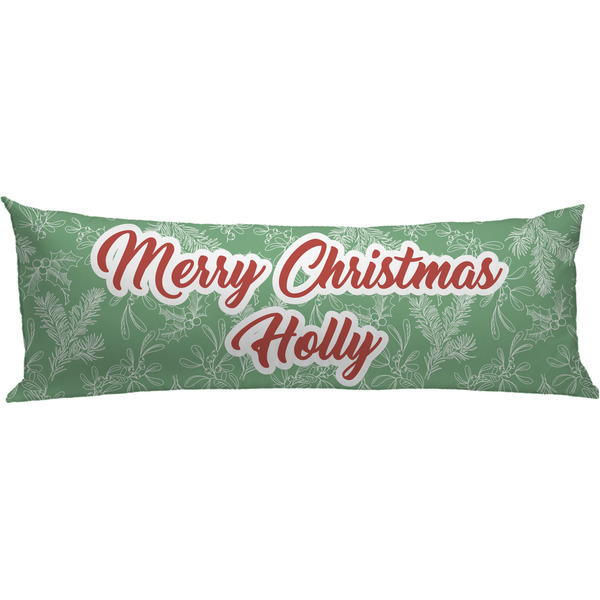 Custom Christmas Holly Body Pillow Case (Personalized)