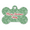 Christmas Holly Bone Shaped Dog ID Tag - Large - Front