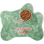 Christmas Holly Bone Shaped Dog Food Mat (Personalized)