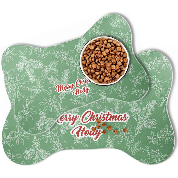 Christmas Holly Bone Shaped Dog Mats - MAIN