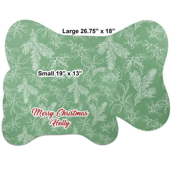 Christmas Holly Bone Shaped Mat Comparison