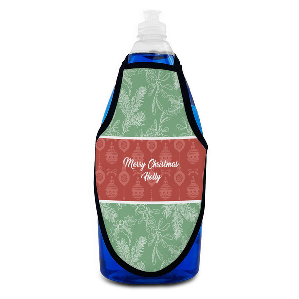 Christmas Holly Bottle Apron - Soap - FRONT
