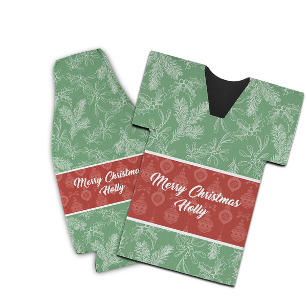 Custom Christmas Holly Bottle Cooler (Personalized)