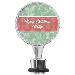 Christmas Holly Wine Bottle Stopper (Personalized)