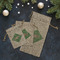 Christmas Holly Burlap Gift Bags - LIFESTYLE (Flat lay)