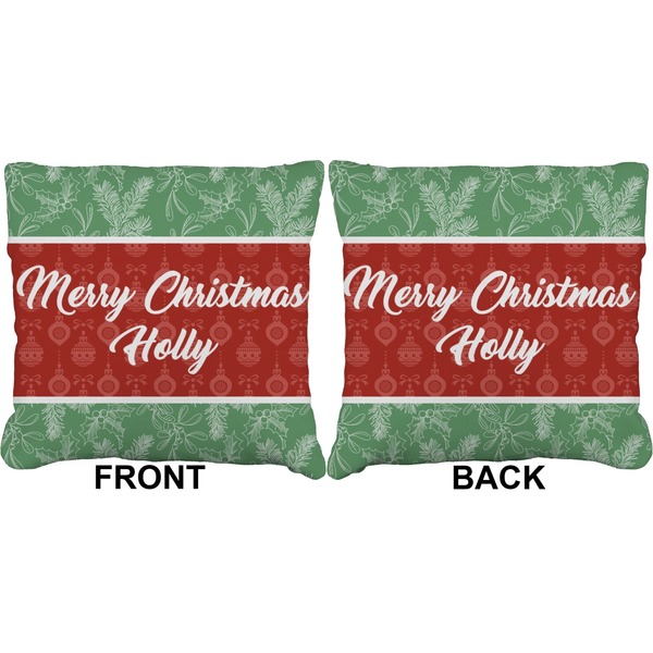 Christmas Holly Burlap Pillow Approval