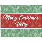Christmas Holly Woven Fabric Placemat - Twill w/ Name or Text