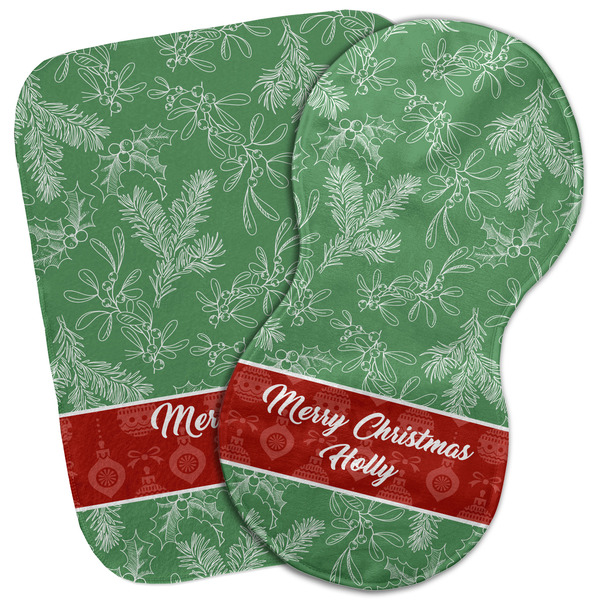 Custom Christmas Holly Burp Cloth (Personalized)