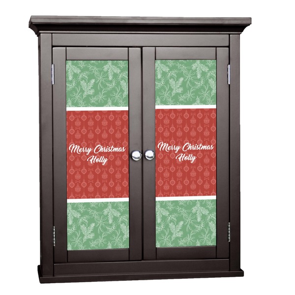 Custom Christmas Holly Cabinet Decal - Medium (Personalized)