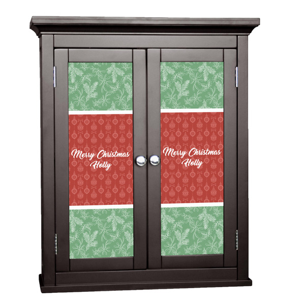 Custom Christmas Holly Cabinet Decal - Small (Personalized)