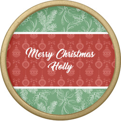 Christmas Holly Cabinet Knob - Gold (Personalized)