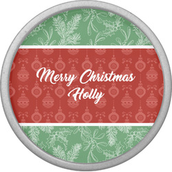 Christmas Holly Cabinet Knob (Silver) (Personalized)