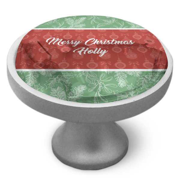 Custom Christmas Holly Cabinet Knob (Personalized)