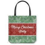 Christmas Holly Canvas Tote Bag - Large - 18"x18" (Personalized)