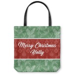 Christmas Holly Canvas Tote Bag - Small - 13"x13" (Personalized)