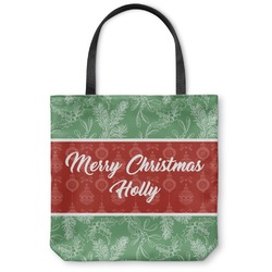 Christmas Holly Canvas Tote Bag (Personalized)