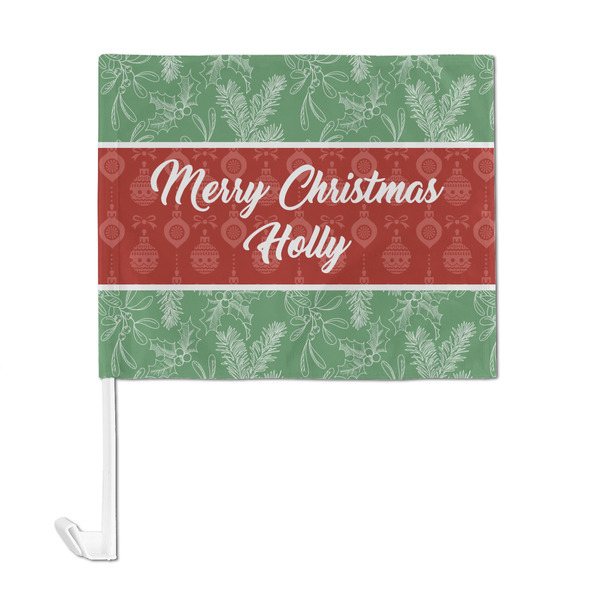 Christmas Holly Car Flag - Large - FRONT