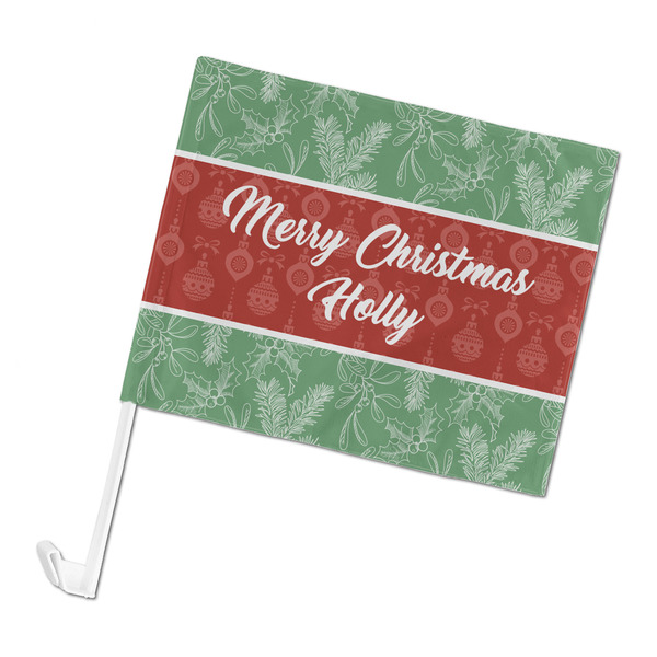Custom Christmas Holly Car Flag - Large (Personalized)