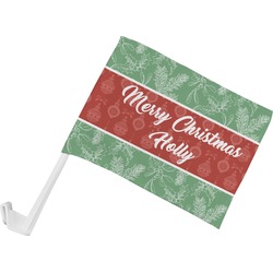 Christmas Holly Car Flag - Small w/ Name or Text