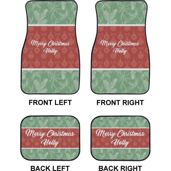Christmas Holly Car Floor Mats Set (2F + 2B)