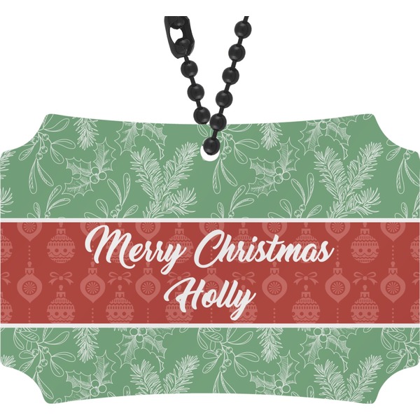 Custom Christmas Holly Rear View Mirror Ornament (Personalized)