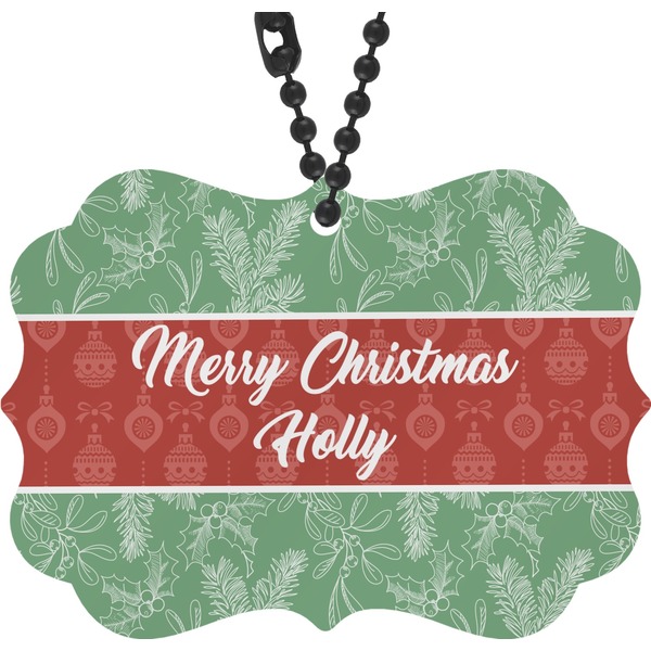 Custom Christmas Holly Rear View Mirror Decor (Personalized)